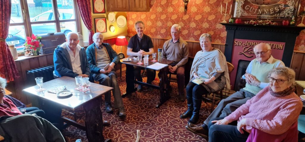 Some of the Cafe Society group members at the Mytton Arms Pub