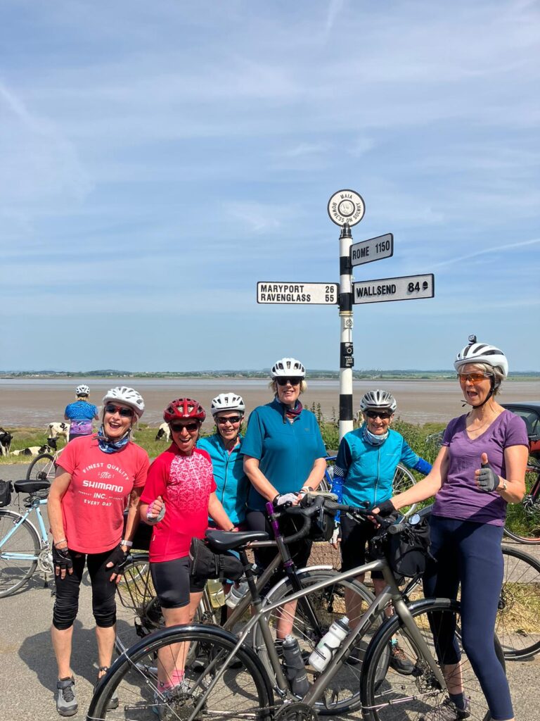 Some of the u3a cycling members at Hadrian's Wall