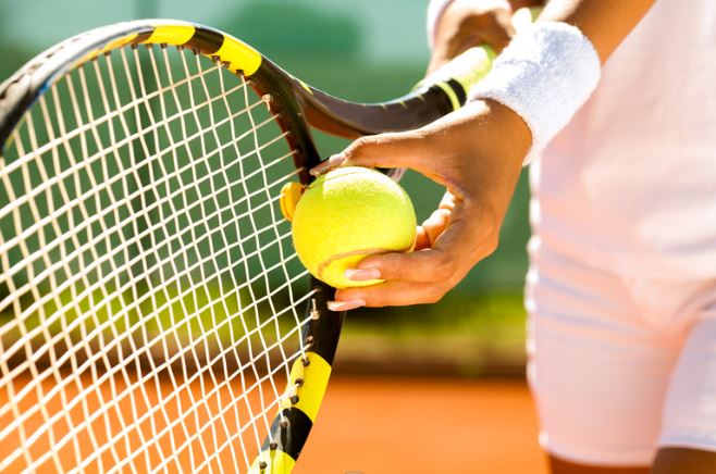 tennis racket and ball